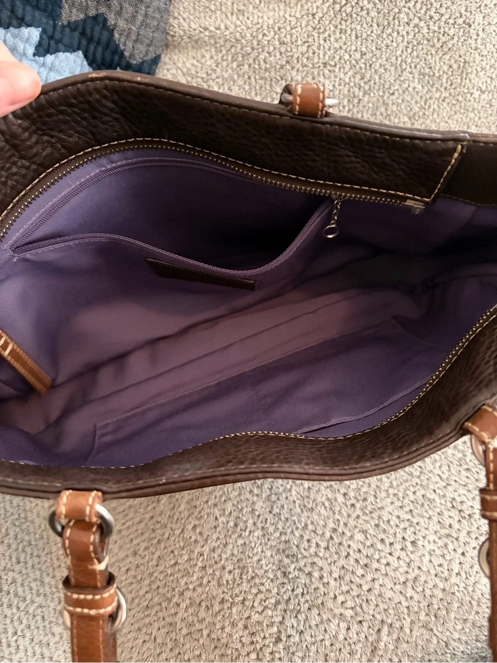 Vintage COACH Chelsea pebbled leather zip satchel/tote